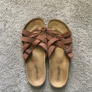 Brown leather sandals